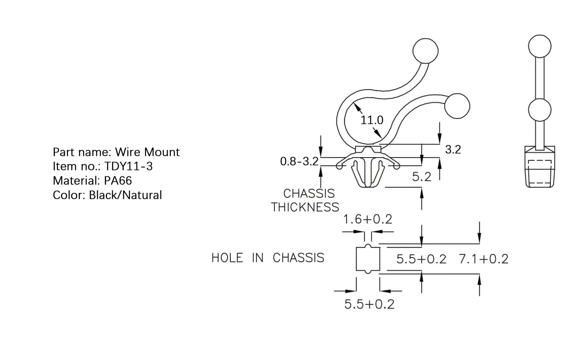 Plastic Wire Mount TDY11-3